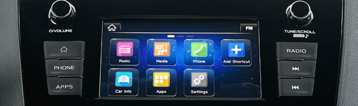 Subaru 3rd generation AM/FM/MP3/WMA infotainment system with a 6.5-inch, high-resolution touchscreen